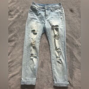 Soho (New York & Company) Light Blue Ripped Skinny Jeans